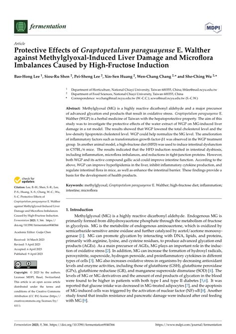 PDF Protective Effects Of Graptopetalum Paraguayense E Walther