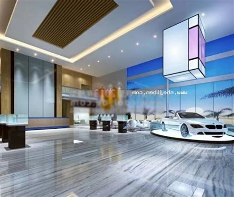 Car Display Showroom Interior Scene 3d Model - .Max, .Vray - Open3dModel