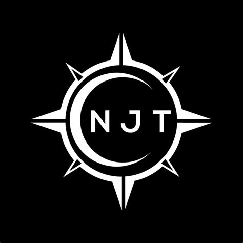 Njt Abstrato Monograma Escudo Logotipo Projeto Em Preto Fundo Njt