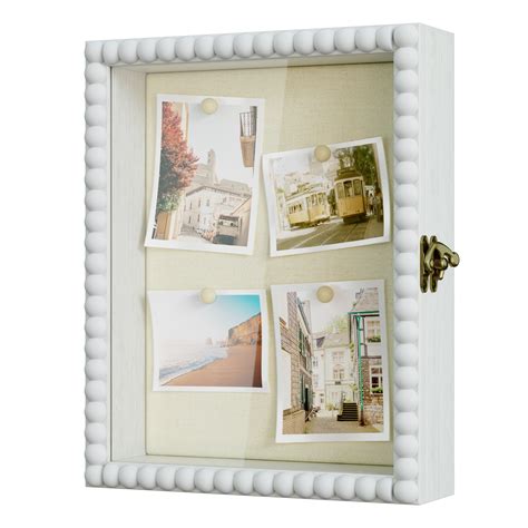 Love Kankei White Shadow Box Frame 8x10wood Deep Shadow Box Display Case With Unique Beads Door