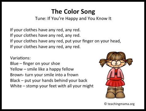 80+ Color song for kids ideas | color songs, kids songs, preschool songs