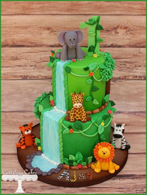 Safari Cake Smash Cake Jungle Theme Cakes Jungle Birthday Cakes