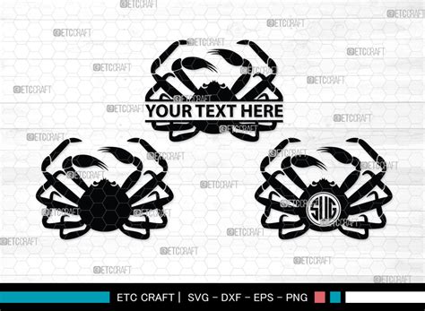 Crab Monogram, Crab Silhouette, Crab SVG Graphic by Pixel Elites ...