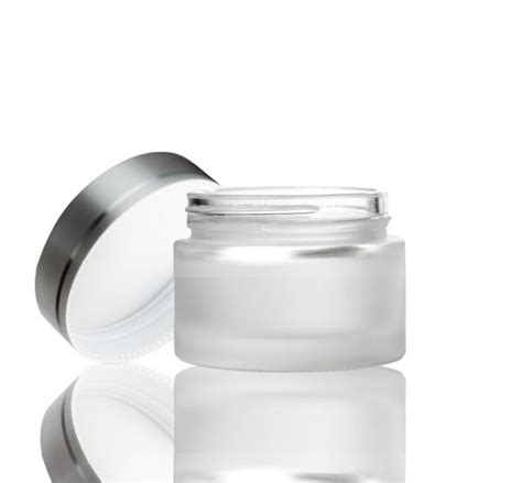 50ml Frosted Glass Jar With Silver Lid PetraPack