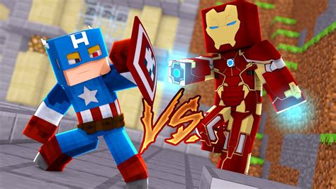 Minecraft Her Is Pvp Capit O Am Rica Vs Homem De Ferro Youtube