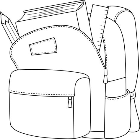 100th Day Of School Bag Isolated Coloring Page 14329702 Vector Art At