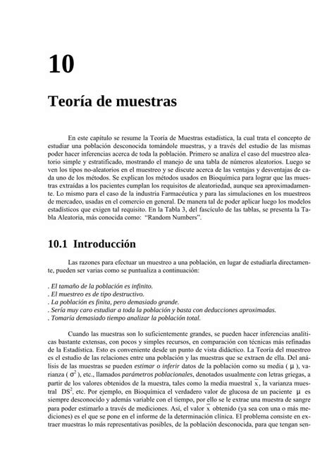 Pdf Teoría De Muestras · Teoría De Muestras Cuando El