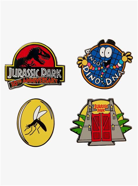 Loungefly Jurassic Park 30th Anniversary Enamel Pin Set Jurassic Park Jurassic Park Logo