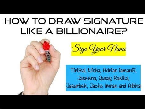 How To Draw Signature Like A Billionaire Sign Your Name YouTube