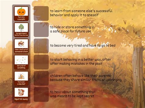 Autumn Idioms Match Up