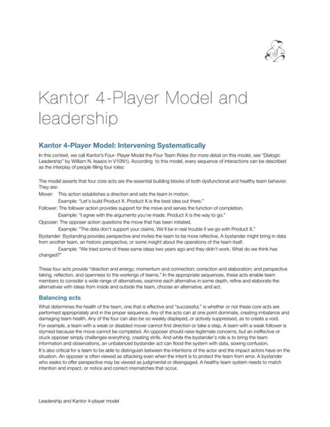 Kantor 4 Player Model (handout)