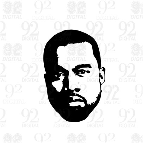 Kanye West Vector Art Png Jpg Svg Dwg Dxf Pdf Rapper - Etsy