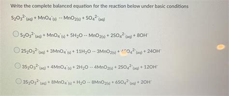 Solved Write The Complete Balanced Equation For The Reaction Chegg