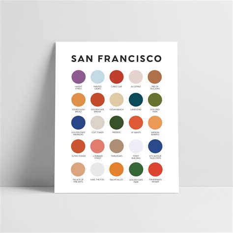 San Francisco Color Palette Print Lunch City Studio