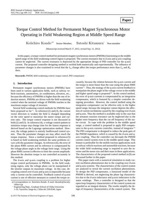 (PDF) Torque Control Method for Permanent Magnet Synchronous - DOKUMEN.TIPS