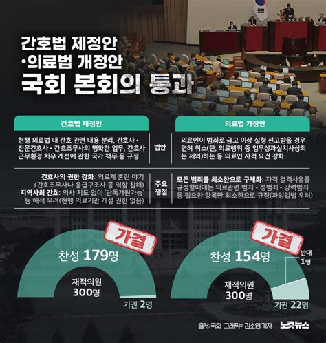 간호법·의료법 개정안 국회 본회의 통과 그래픽뉴스 노컷뉴스