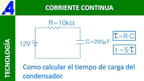 Como Calcular El Tiempo De Carga De Un Condensador Youtube