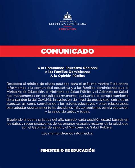 Comunicado Especial Direcci N Regional De Educaci N Puerto Plata