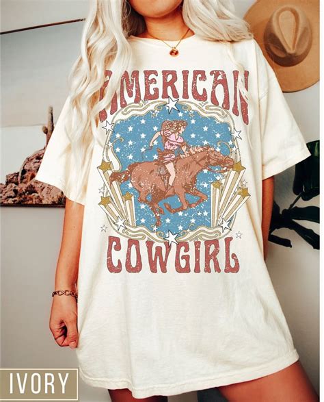 Retro Rodeo American Cowgirl Graphic Tshirt Country Western Shirt Sold By Raluca Burca Sku