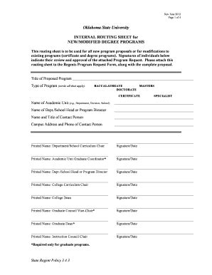 Fillable Online Education Okstate Other Program Modification Form