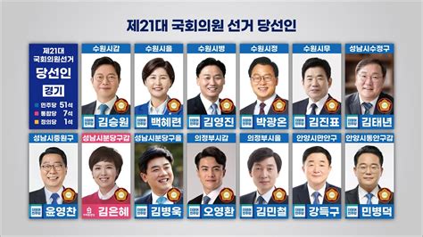 21대 국회의원 선거 경기 지역 당선인 안내 Youtube