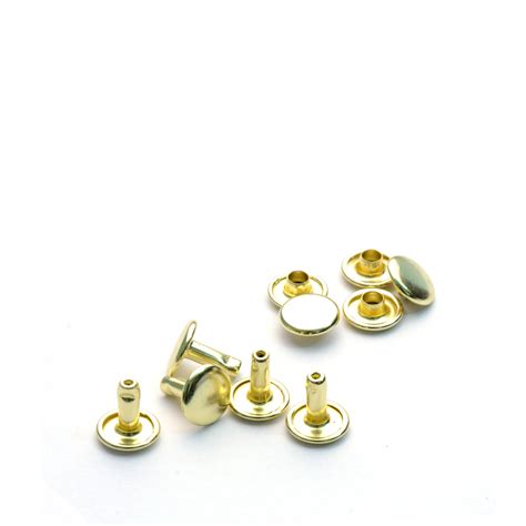 Solid Brass Nickel Double Cap Rivets Identityleathercraft