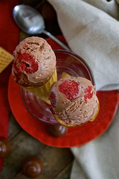 Dark Chocolate Cherry Cordial No Churn Ice Cream Ciao Chow Bambina