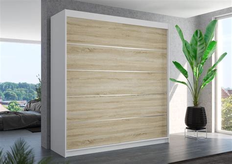 Les Tendances Armoire Chambre Adulte Blanche Et Naturel 2 Portes