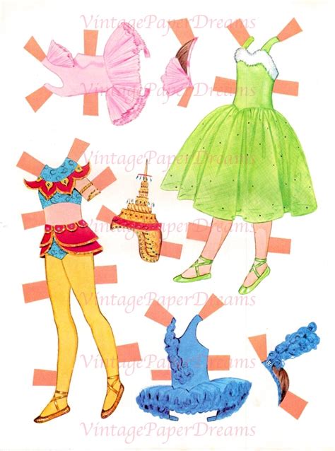 Vintage Paper Doll Printable Pdf Ballet Ballerina Paper Doll S S