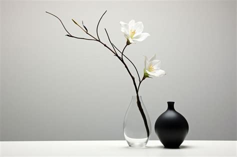 Premium Ai Image Two Vases With Flowers In Them One Of Which Is A Vase With The Other