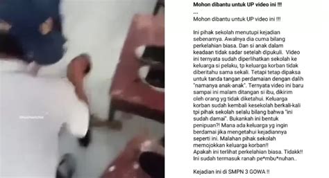 Kronologi Peristiwa Bullying Siswa Smp Di Gowa Sulawesi Selatan