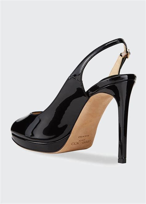 Jimmy Choo Nova Patent Leather Peep Toe Slingback Pumps Bergdorf Goodman