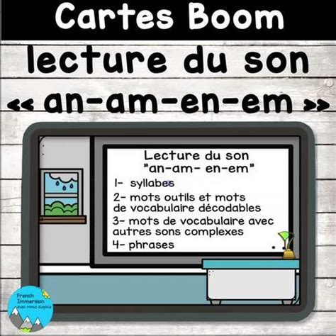 Sons composés French phonics son an am en em lecture sur Boom avec audio