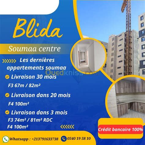 Vente Appartement F Blida Soumaa Blida Promotion Immobili Re Alg Rie