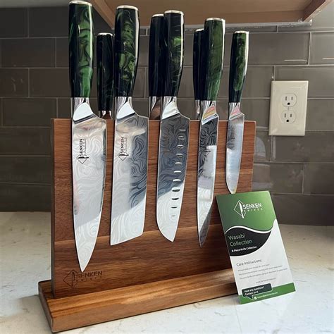 Beautifully Engraved Knife Set Japanese Knife Set With Green - Etsy