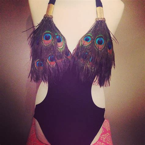 Peacock Feather Monokini Swimsuit Bikini Ibiza Miami Vegas