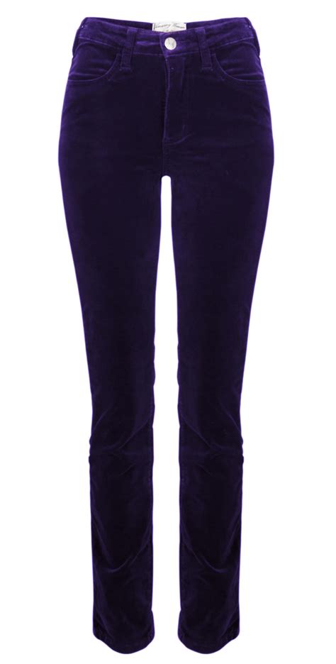 Amazing Woman Gemini Velvet Straight Leg Jeans In Lavender