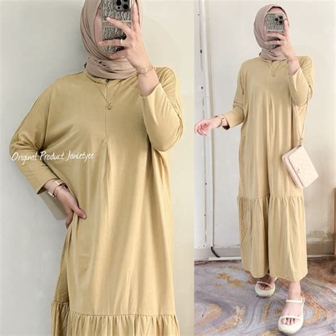 Jual Rafella Batwing Midi Dress Busui Kaos Cotton Combed S Shopee