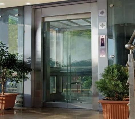 Center Opening Silver Passenger Elevator Glass Door Steel Swing At Rs 42000 In Indore