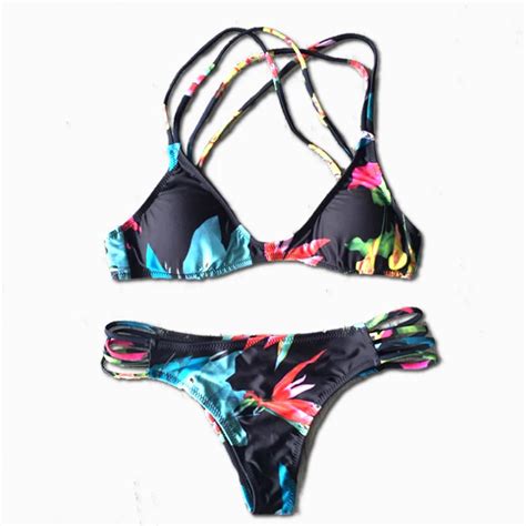 Hot Sexy Push Up Bandage Bikini Set Thong 2016 Beach Swimwear Swimsuit