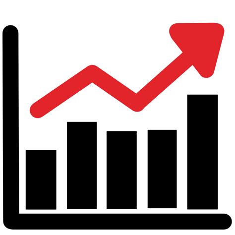 Red Graph Icon In Trendy Flat Style Isolated Chart Bar Symbol