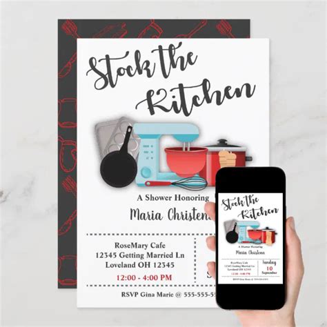 Stock The Kitchen Bridal Shower Invitation Zazzle