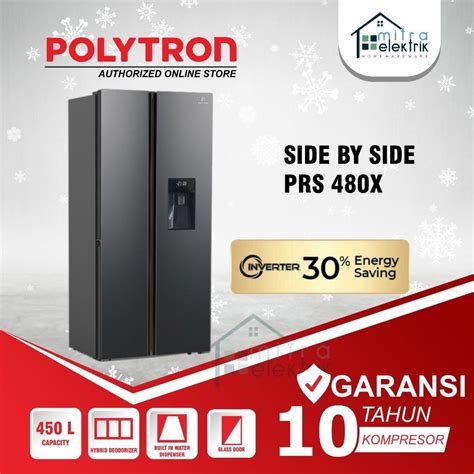 Jual Kulkas Polytron Prs X Side By Side Inverter Series With Water