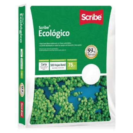 Papel Cortado Scribe Ecol Gico Carta De Blancura Gr Caja C