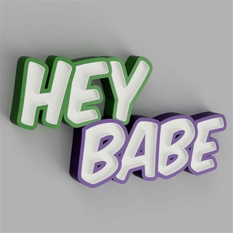 Archivo D NAMELED HEY BABE LAMPARA LED CON NOMBREObjeto Para Impresora D Para DescargarCults