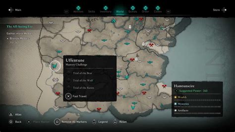 Assassin's Creed Valhalla Mastery Challenge Map & List - Hold to Reset
