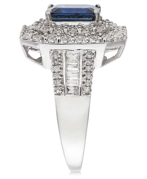 Effy Collection Effy® Sapphire 1 12 Ct Tw And Diamond 12 Ct Tw Ring In 14k White Gold