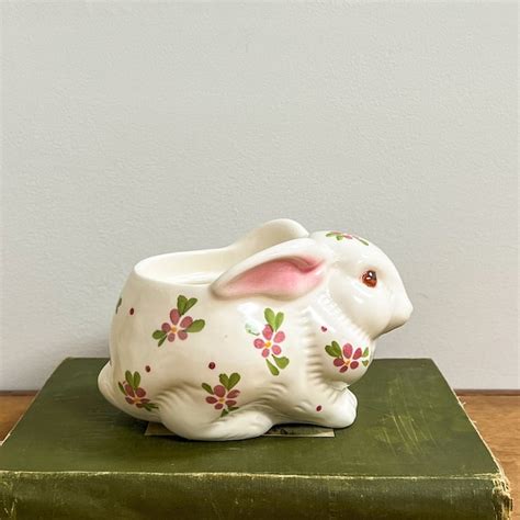 Vintage Easter Bunny Planter Etsy