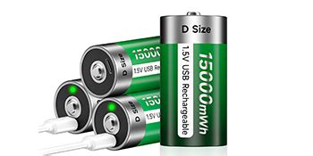 Palogreen USB D Rechargeable Batteries Lithium 1 5V Constant Output