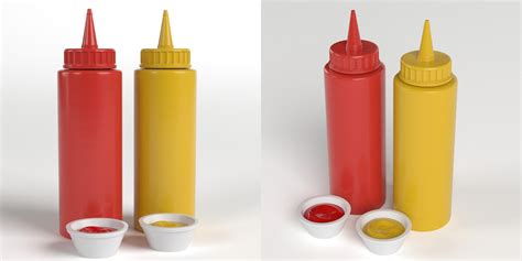 3D Ketchup Mustard Bottles TurboSquid 1394494